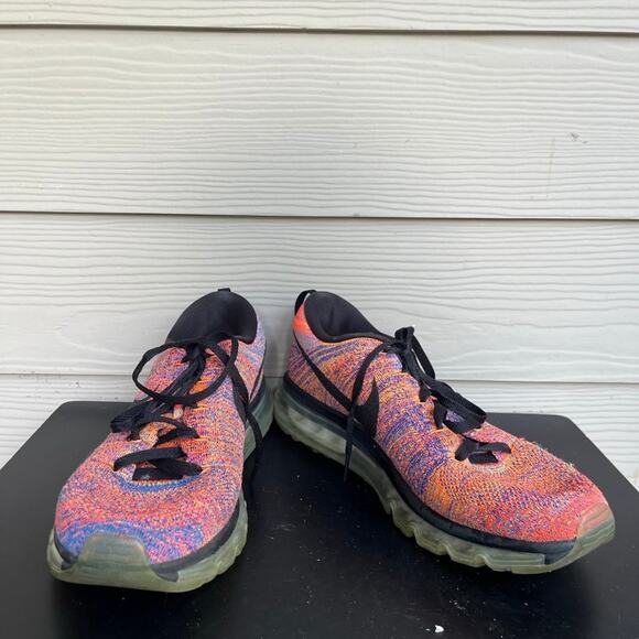 Nike men's Air Max Flyknit Blue Concord Crimson Sneakers Sz 11 Style 620469-404 - Picture 3 of 10